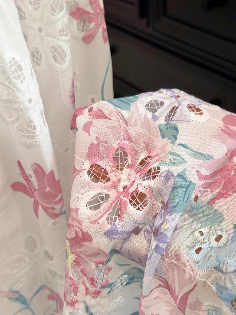 Women's A-Line Heavy Embroidered Hollow Flower Mid-Length Skirt - Versatile and Casual for Spring/Autumn 2026