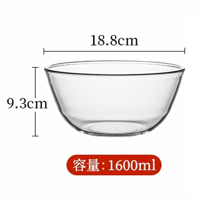 1pc Clear Glass Salad Bowl Heat Resistant Home Kitchen Baking Noodle Bowl Large Instant Noodle Soup Bowl Microwave Cutlery