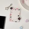 Star Print Photo Card Case with Keychain Clip 3Inch Photo Protectors Waterproof Acrylic Card Covers for Badges Photos