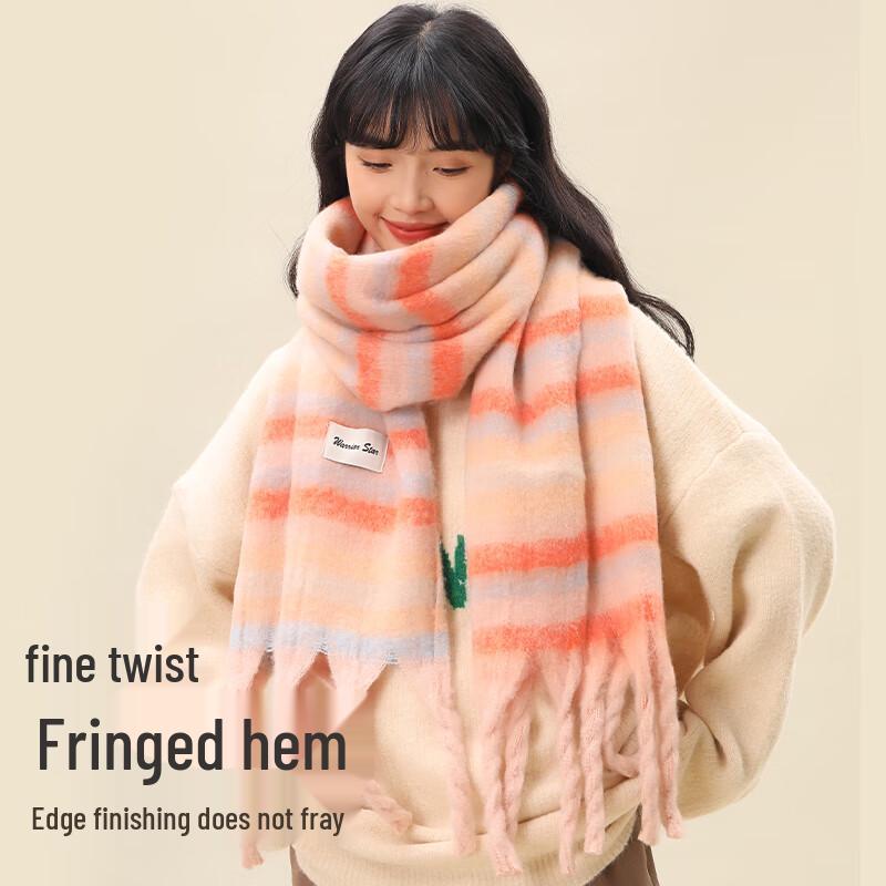 Nanjiren Women's Plaid Winter Scarf