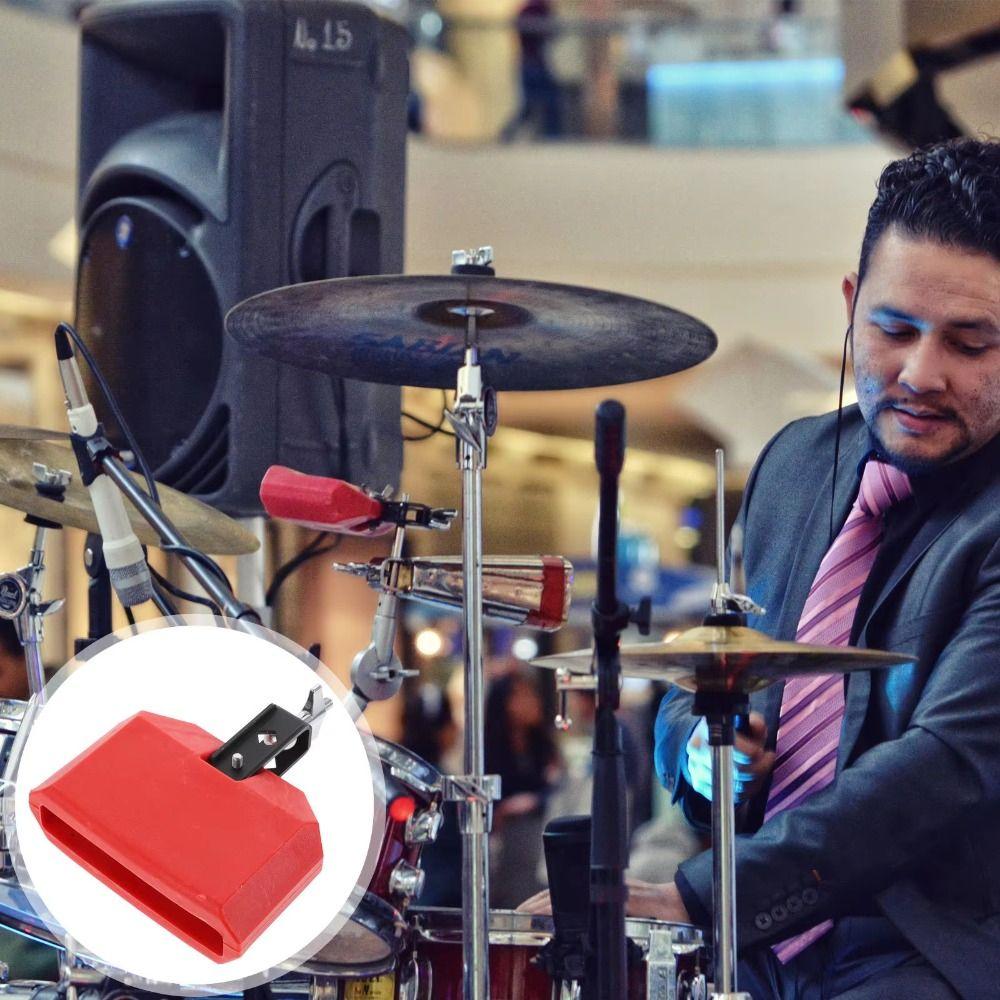 Blue Red Drum Clapper Jazz Style Drum Jam Block Durable Drum Bell Set Drum Parts