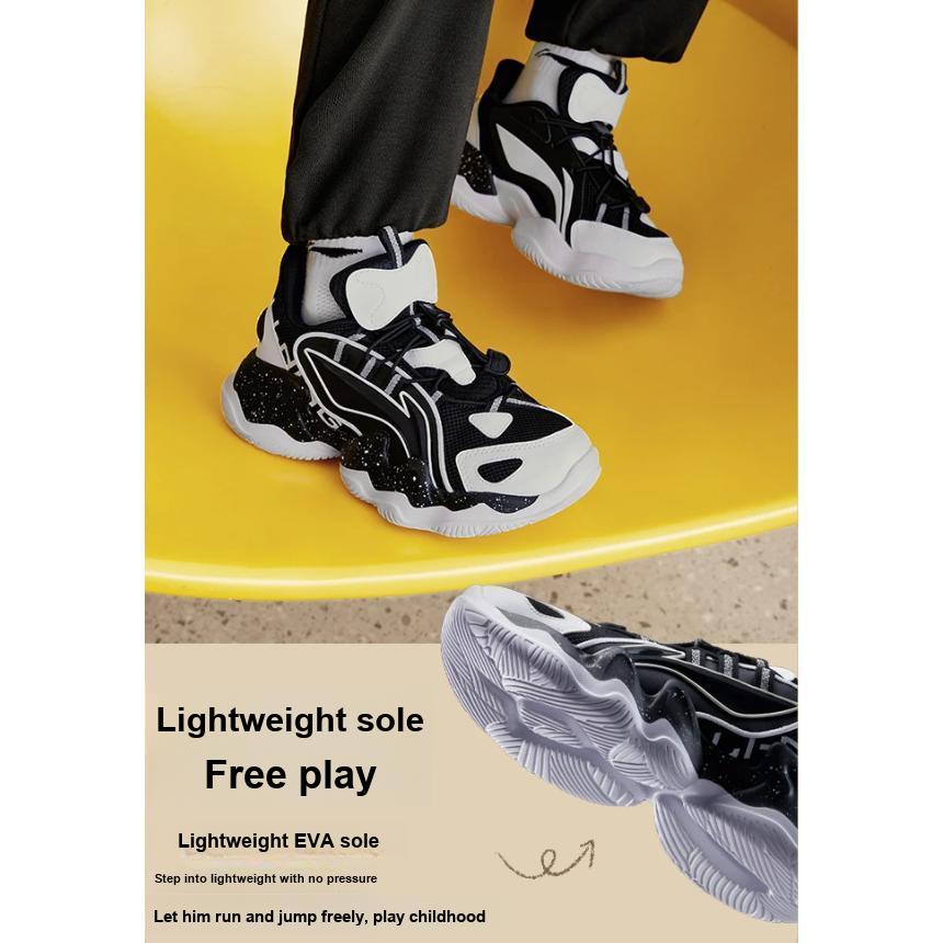 Li-Ning Cloud Low-Top Kids Casual Shoes Kids Casual Shoes Black White YKCQ198-21