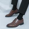 New Men's Leather Shoes High Quality Casual Oxfords Business Work Shoes Black Brown Lace-up Comfortable Party Wedding Man Shoes