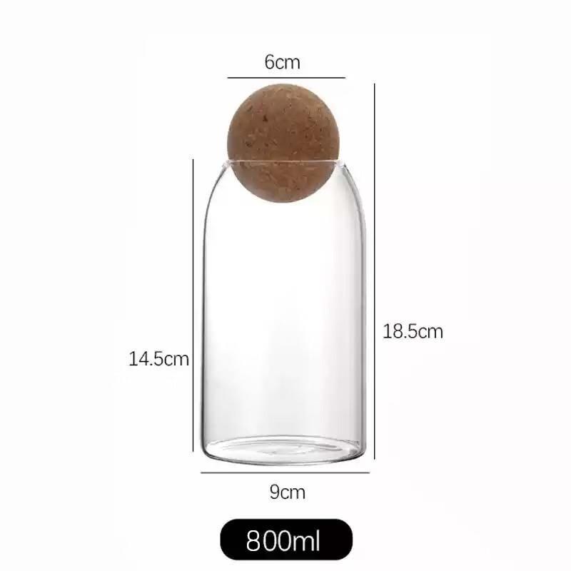 Nu Feng High Borosilicate Glass Storage Jars with Cork Lids