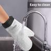 1 pair Baking Utensils Silicone Oven Gloves Anti-Scalding Heat Resistant Insulated Gloves Thick Oven Mitts Cooking