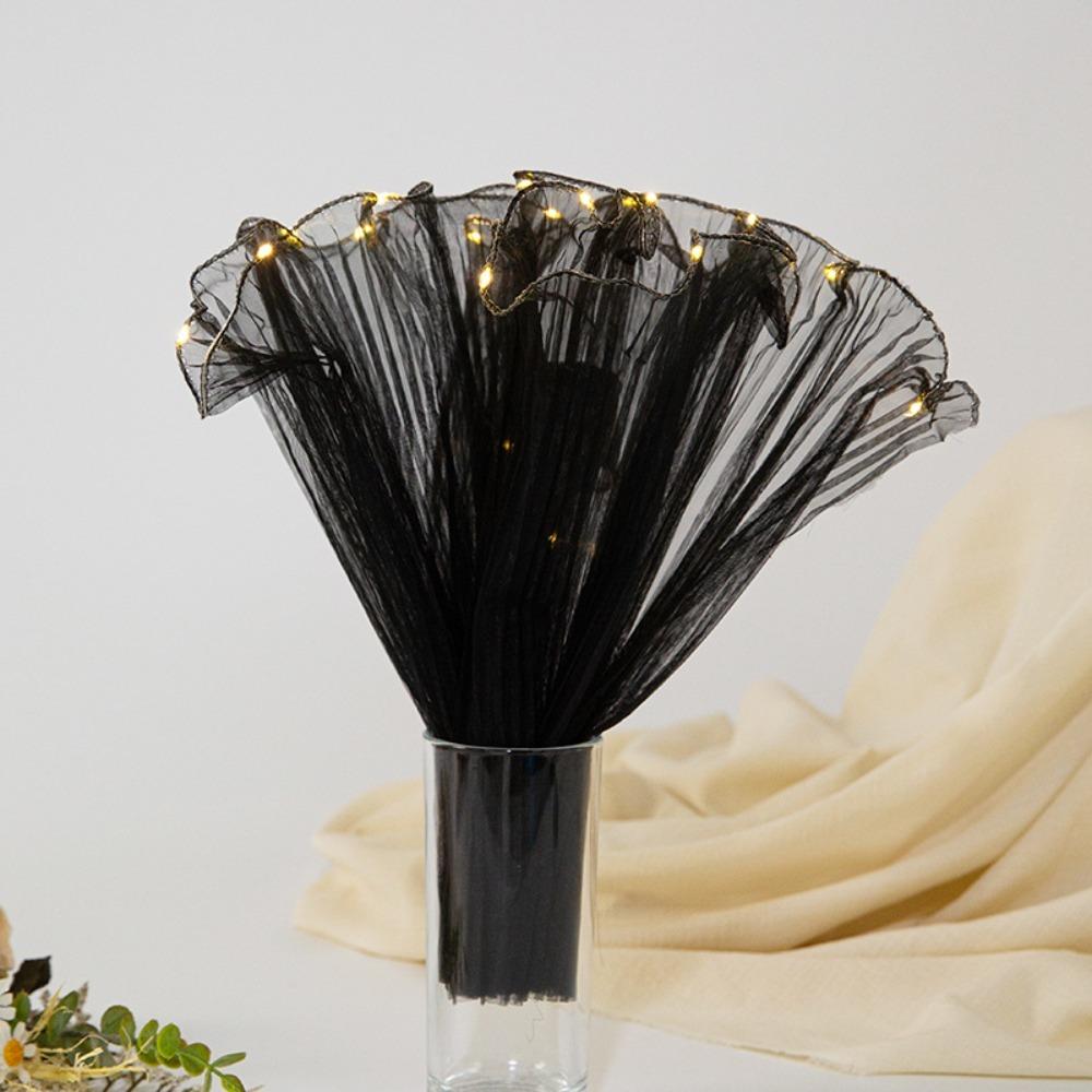 Lace Mesh LED Packaging Tulle Cloth Gift Wrapper Decoration Florist Bouquet Packaging  Wedding