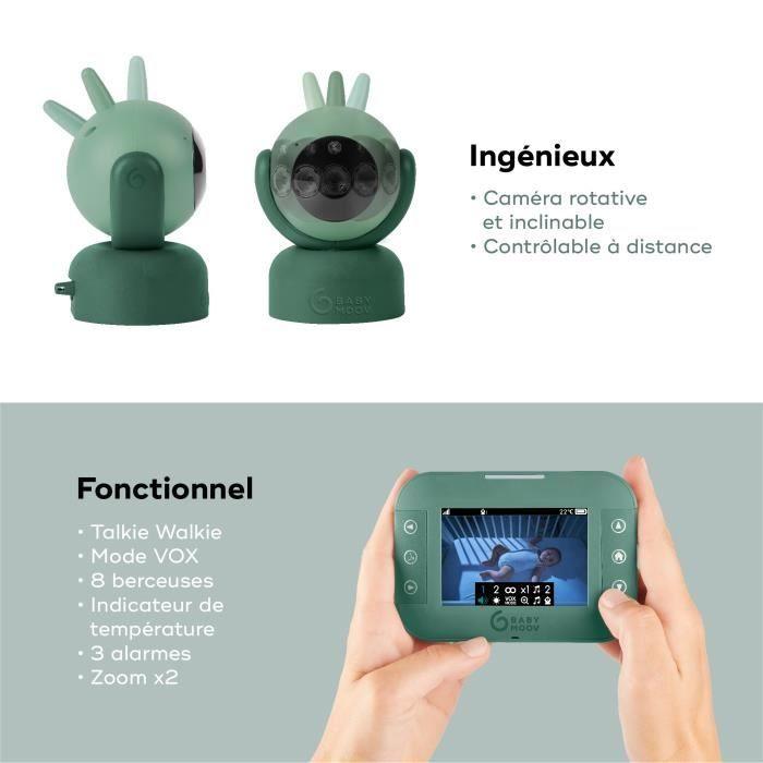 Babymoov Babyphone Caméra YOO Twist - Caméra motorisée avec vue à 360° - Technologie Sleep - Vision nocturne - Portée 300m
