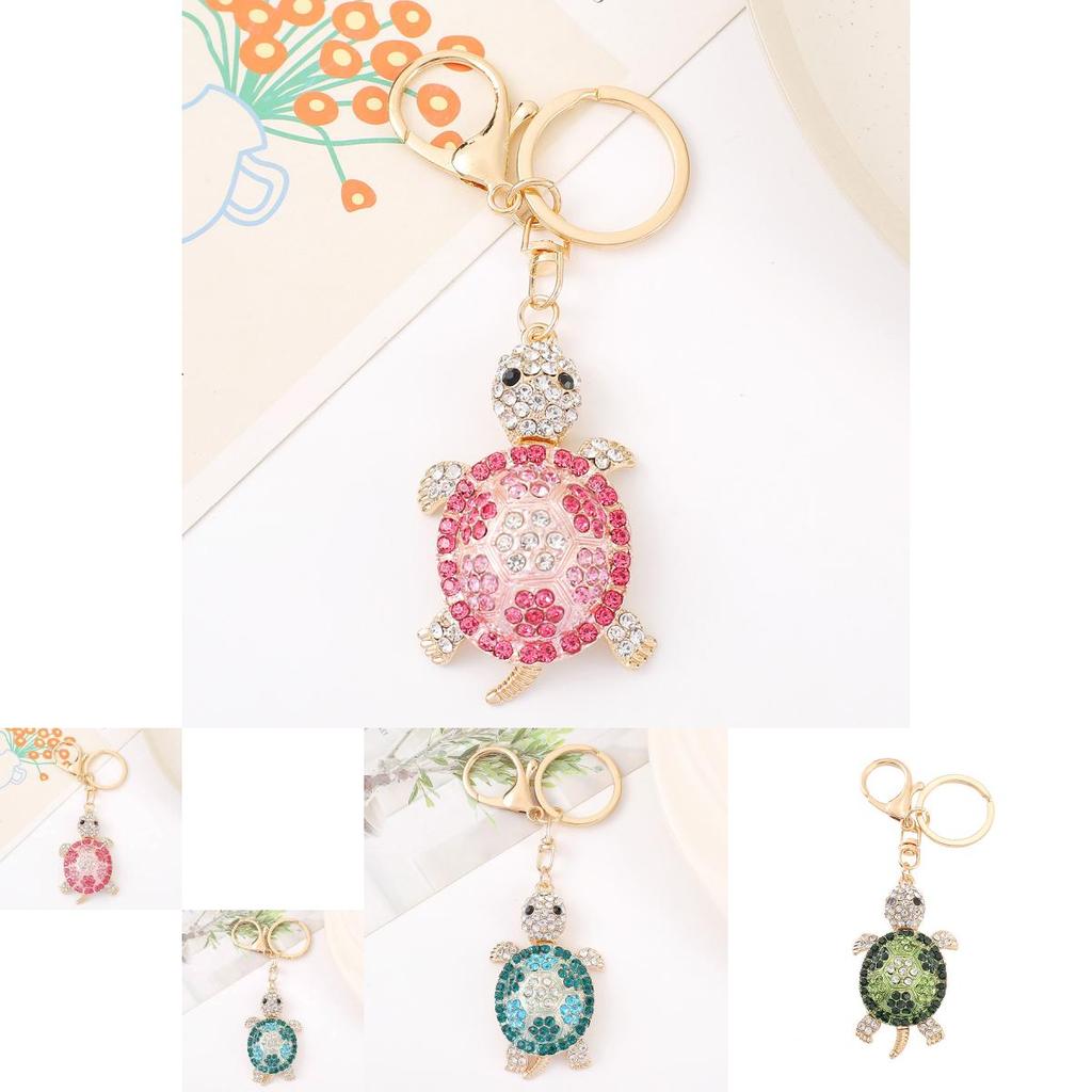 Colorful Cute Turtle Keychain With Sparkling Rhinestones Perfect For Gifts And Accessories