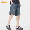 JEEP Men's Vintage Washed Loose Straight Denim Shorts