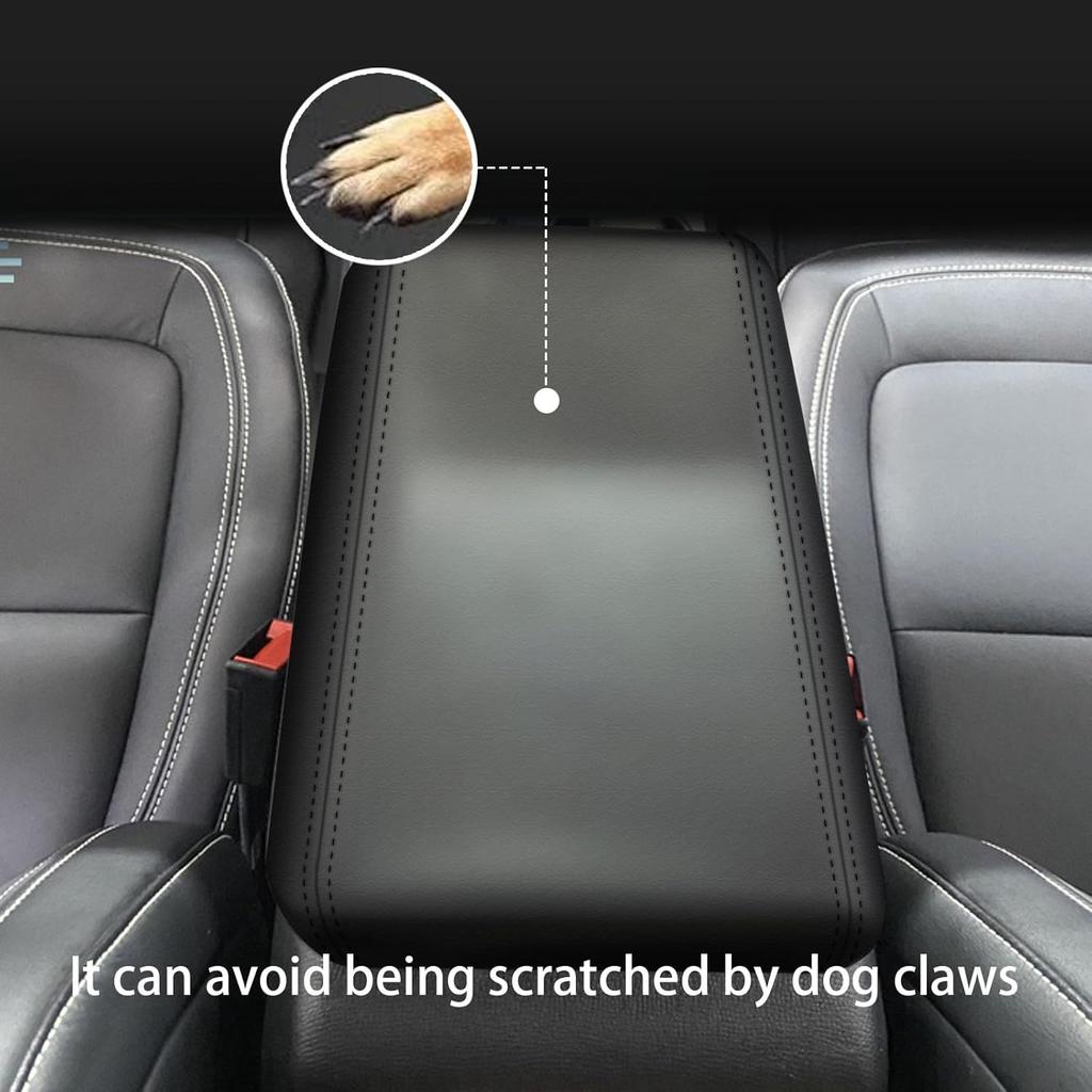 Armrest Cover for 2015-2018 Ford Focus(Black),Waterproof Durable Leather Center Console Cover for Ford Focus 2015 2016 2017 2018 Accessories