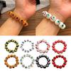 Trendy Halloween Charm Bangle Wood Beaded Bracelet Unique Skeleton Eye Blood Drops Pumpkin Design Hand Chain for Women