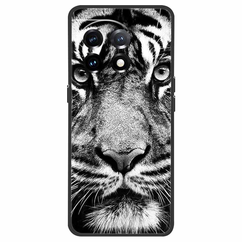 Für OnePlus 11 Hülle OnePlus11 5G Stoßfest Weiches Silikon TPU Rückseite für OnePlus 11 One Plus 11 5G Handyhüllen Niedliche Katze Wolf