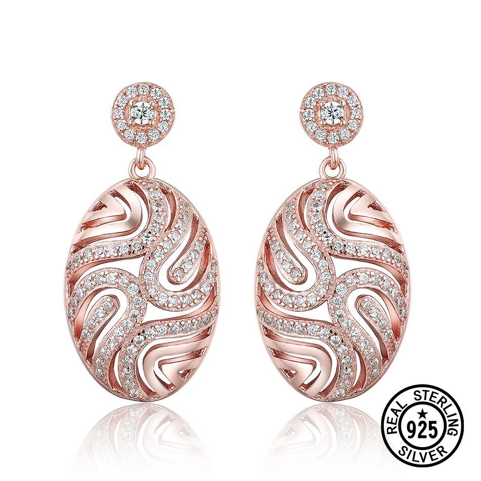 

Серьги с подвесками из стерлингового серебра 100% 925 пробы, роскошные серьги с кристаллами Cz, нежные женские серьги, элегантные подарки на годовщину, ювелирные украшения