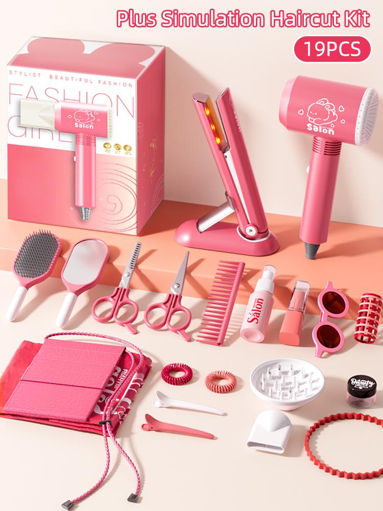 Kids Make Up Toys Simulation Haircut Kit Children'S Hair Dryer Role Playing Game Educational Toys For Girls Pretend Play Gifts