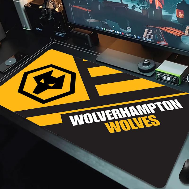 Wolverhampton Wanderers Farb-Mauspad Großes Gaming-Tischkissen Rutschfestes Laptop-Tablet Großes Mauspadd XXL Matte Mini-PC-Spielmatte Mit Verriegeltem Rand