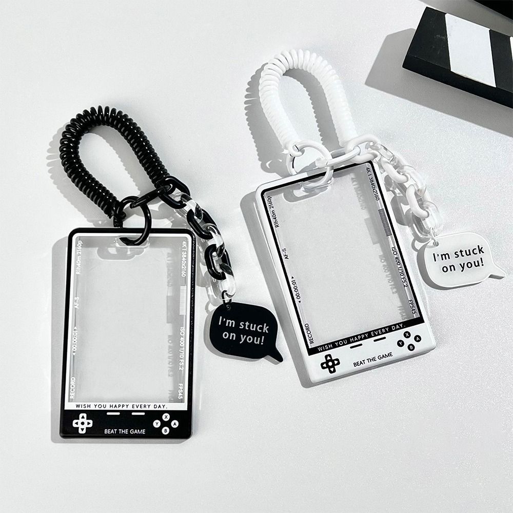 1Pcs New Kpop Card Holder Korean Fashion Transparent Student Card Protector Display with String Photocard Holder for Kids Idol