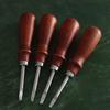 1Pc Rust Proof DIY Leather Edge Shaver Professional Edge Trimmer Wood Handle Stainless Steel Blade Leather Chamfer Tool