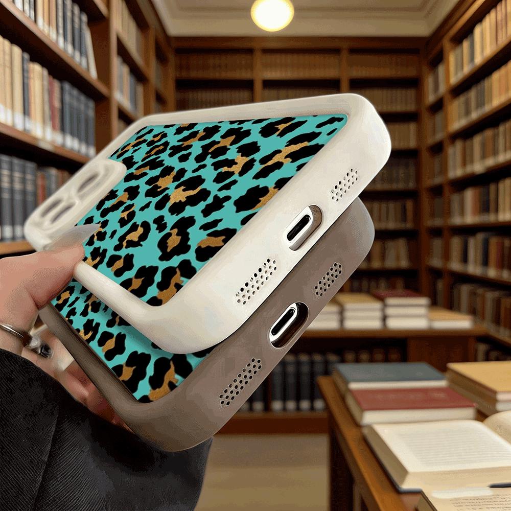 Teal Gold Leopard Print Luxury Anti-Slip TPU Phone Case For Xiaomi Redmi Note 15 14 13 12 11 10 9 Pro Full Protective Cover