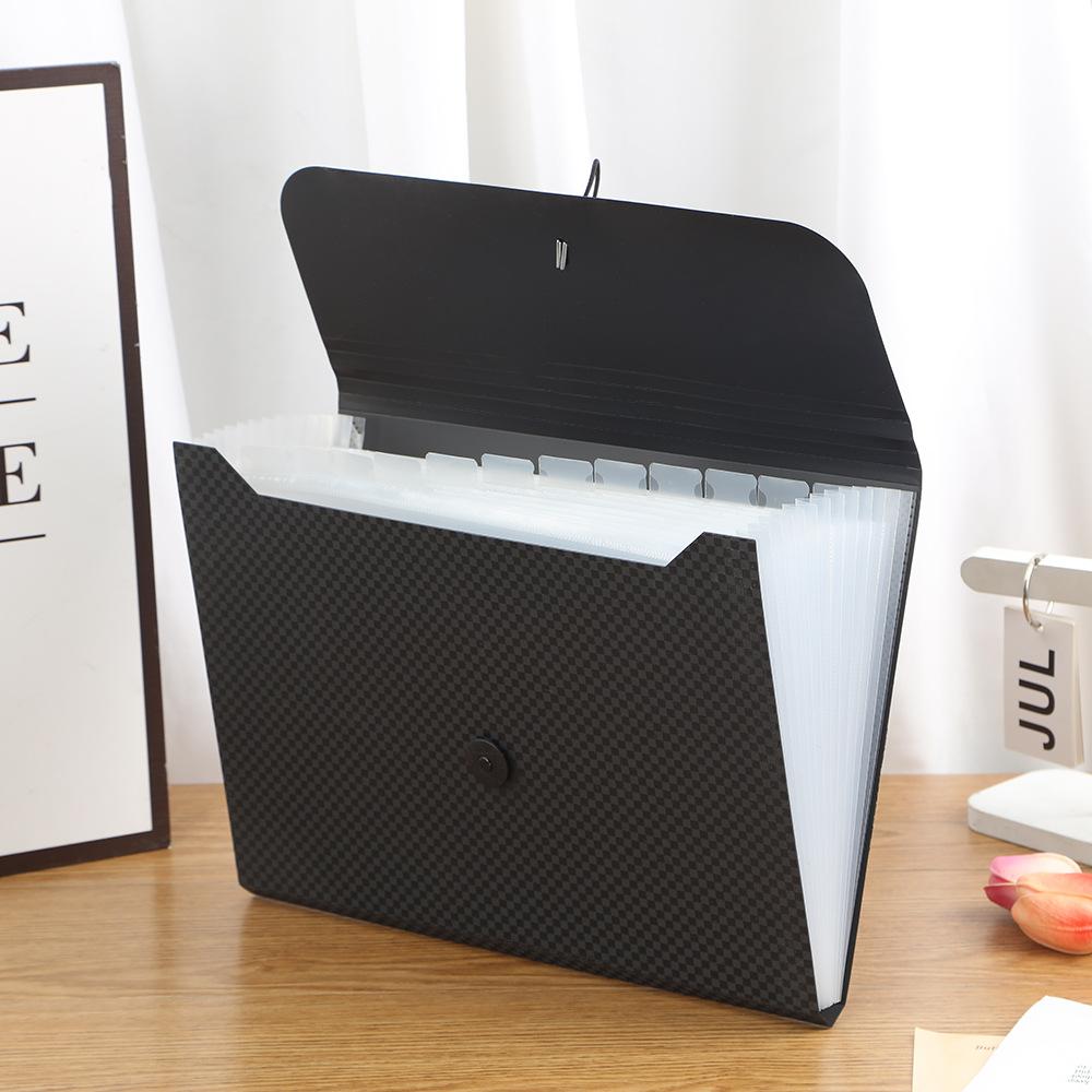 A4 PP File Folder with Tabs & Accordion 13 Pockets Buckle Closure Customizable Document Organizer for School & Office