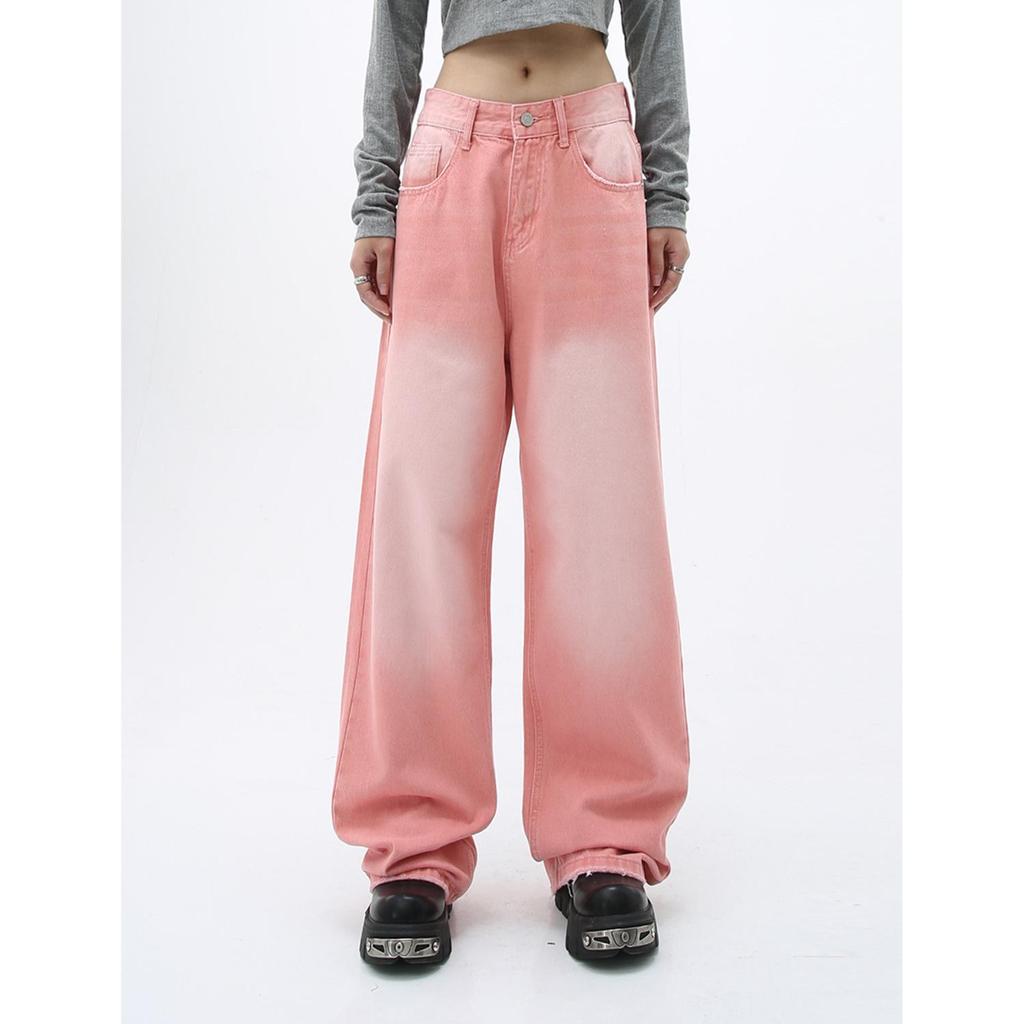 Carmour Denim | Retro Colorful Washed Wide-Leg White Jeans for Men & Women