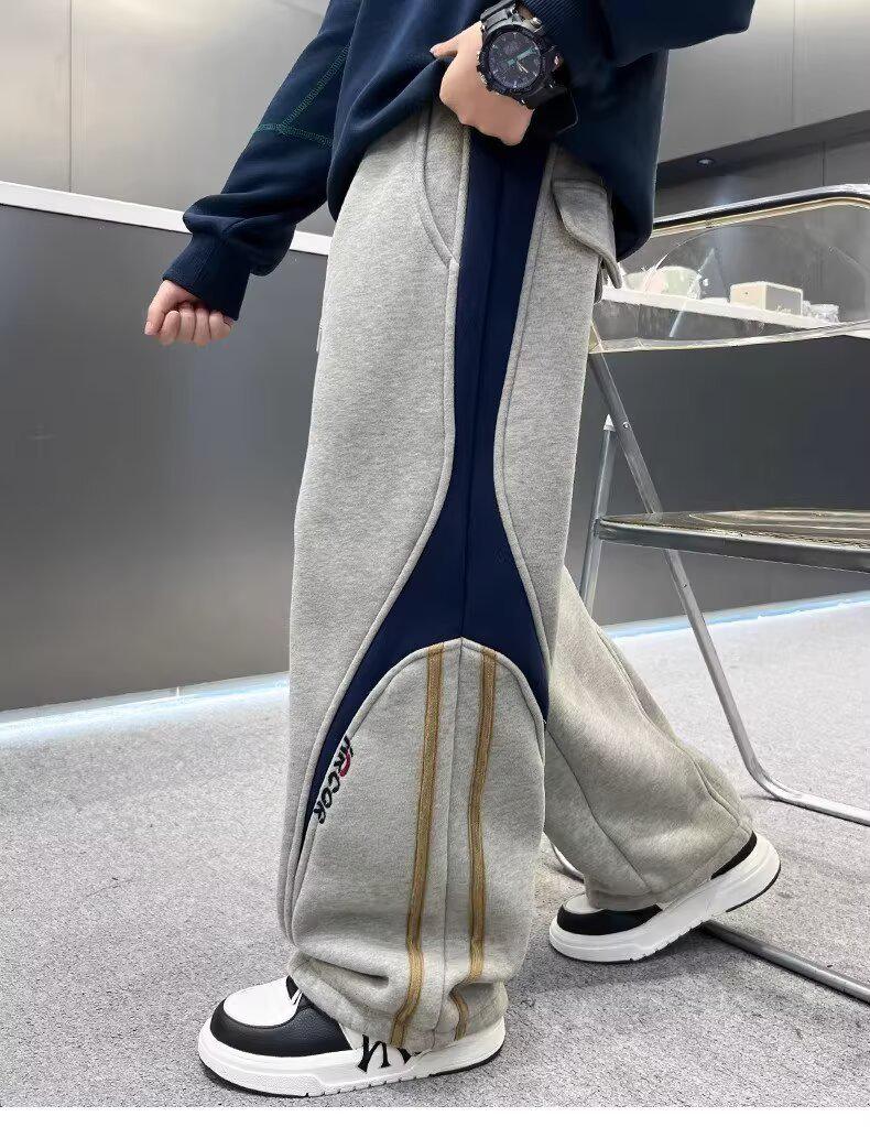 Boys' Warm Velvet Sweatpants - Versatile Casual Pants for Kids (Winter/Spring/Fall 2026)