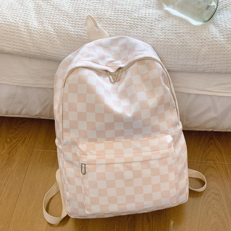 Schachbrett-Laptop-Rucksack für Damen - Modischer Print-Umhängetaschen-Set, Mehrere Taschen, Verstellbare Träger, Campus-Pendler-Essentials