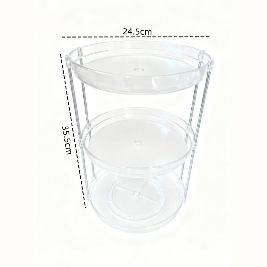 360° Rotating Kitchen and Bathroom Organizer for Spices, Cosmetics, and Skincare