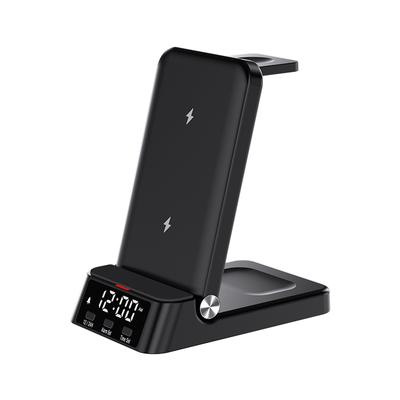 4In1 Charging Stand with Clock 15W Fast Magnetic Wireless Charging Station Compatible with