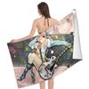 S-Super Sonico Microfiber Printed Beach Towel Mountain Climbing Yoga Beach Swimming Running Absorbent Soft Towel