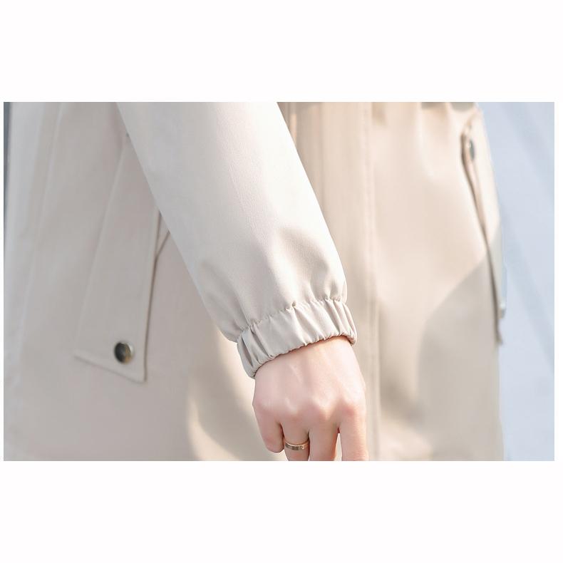 Spring Autumn Hooded Trench Coat Fashion Casual Women Windbreaker Mid Length Outwear Mother Coats