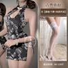 Sex Underwear Split-ended Sleeveless Printed Cheongsam Slim and Thin Sexy Uniform People Cheongsam Sex Clothes