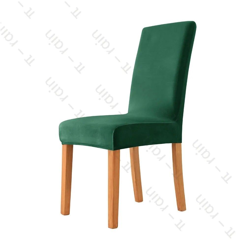 Velvet Fabric Chair Cover for Dining Room Wedding Hotel Banquet Soft & Comfortable Spandex Stretch Chair Covers  Home Decor Seat
