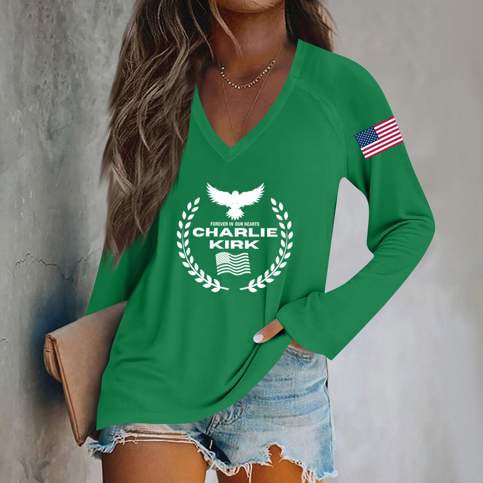 

Женская мода повседневная хэллоуинская принтованная блузка с длинным рукавом и V-образным вырезом L