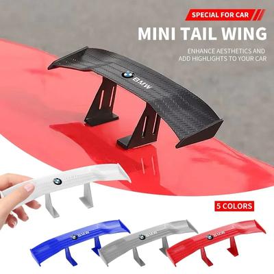 1 stuks Koolstofvezel Auto Mini Racing Achter Kleine Vleugel Spoiler Voor BMW X3 X5 M5 M3 E46 E90 E60 F10 E39 F30 E36 G30 E87 E70 E91 E30