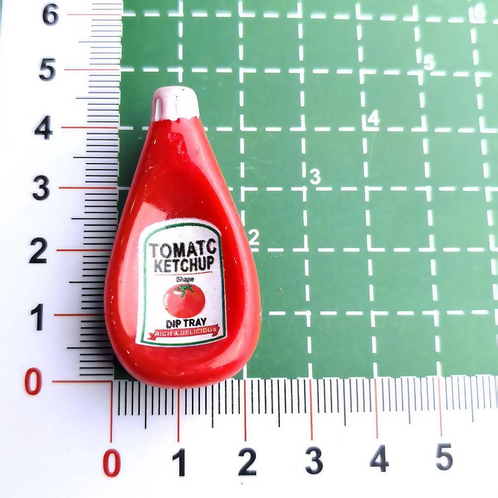 DIY Edible Mini Ketchup Bottle Magnets - Handmade Resin Ornaments & Toy Accessories