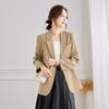 TERRE BLEUE Women's Loose Fit Single-Breasted Blazer