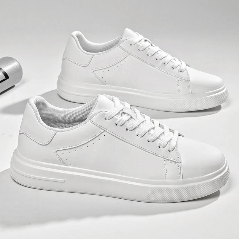 2026 New Mens Fashion Genuine Leather Board Shoes Comfy Flat Designer Lace Up Comfy Casual Leather Oxford Shoes Outdoor Sneakers