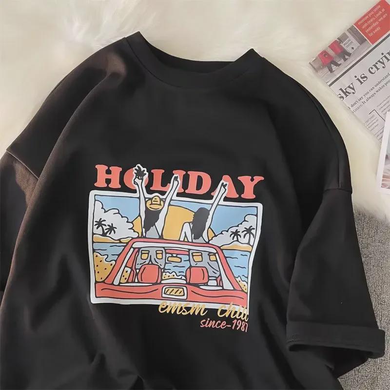 Pánské letní volné ležérní tričko v korejském stylu - Trendy top s krátkým rukávem