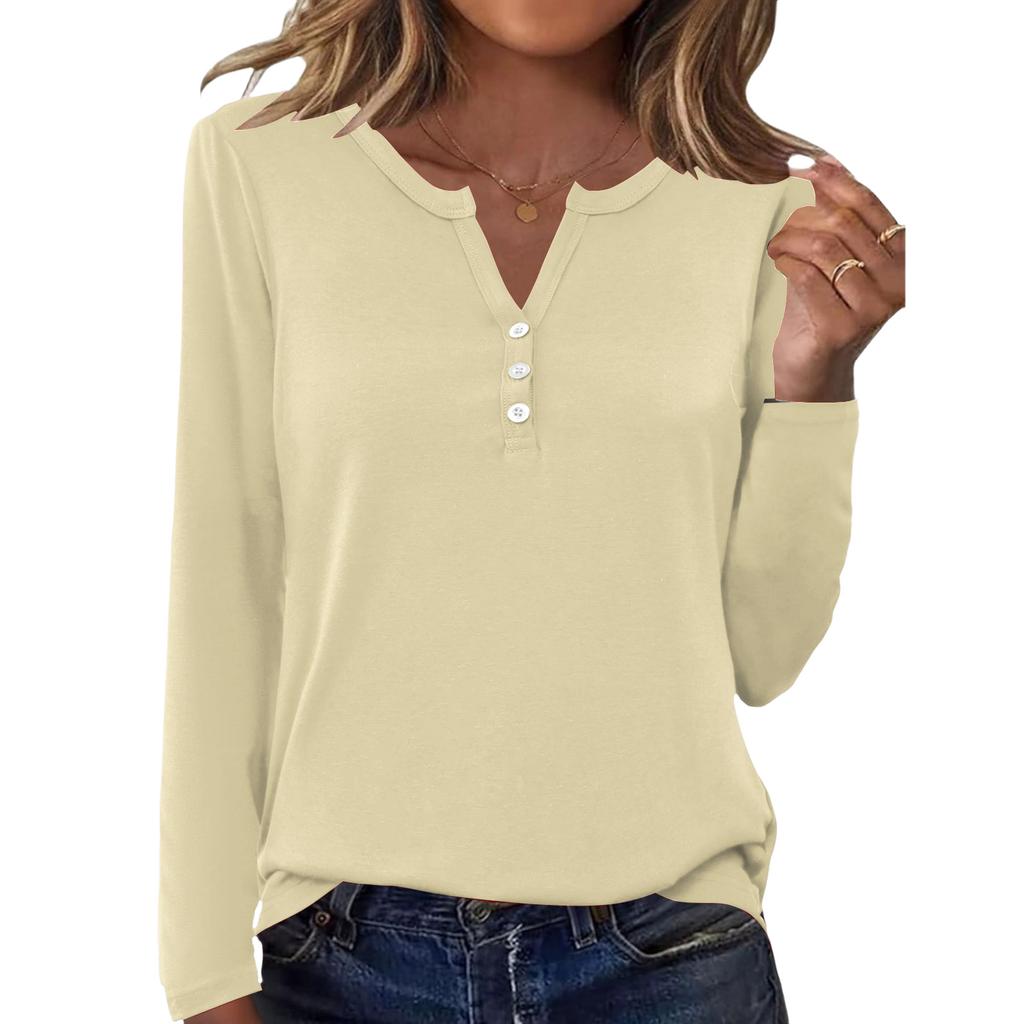 Women's Casual And Fashionable T,shirt, Color, Round Neck, Long Sleeves.