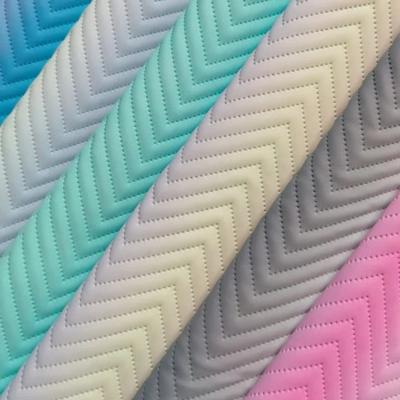 100x138cm Colorato PU Pelle Gradiente Poliestere Tessuto Ondulato Moda Valigia Borsa Cosmetica Tessuti Traspiranti Resistenti all'Usura