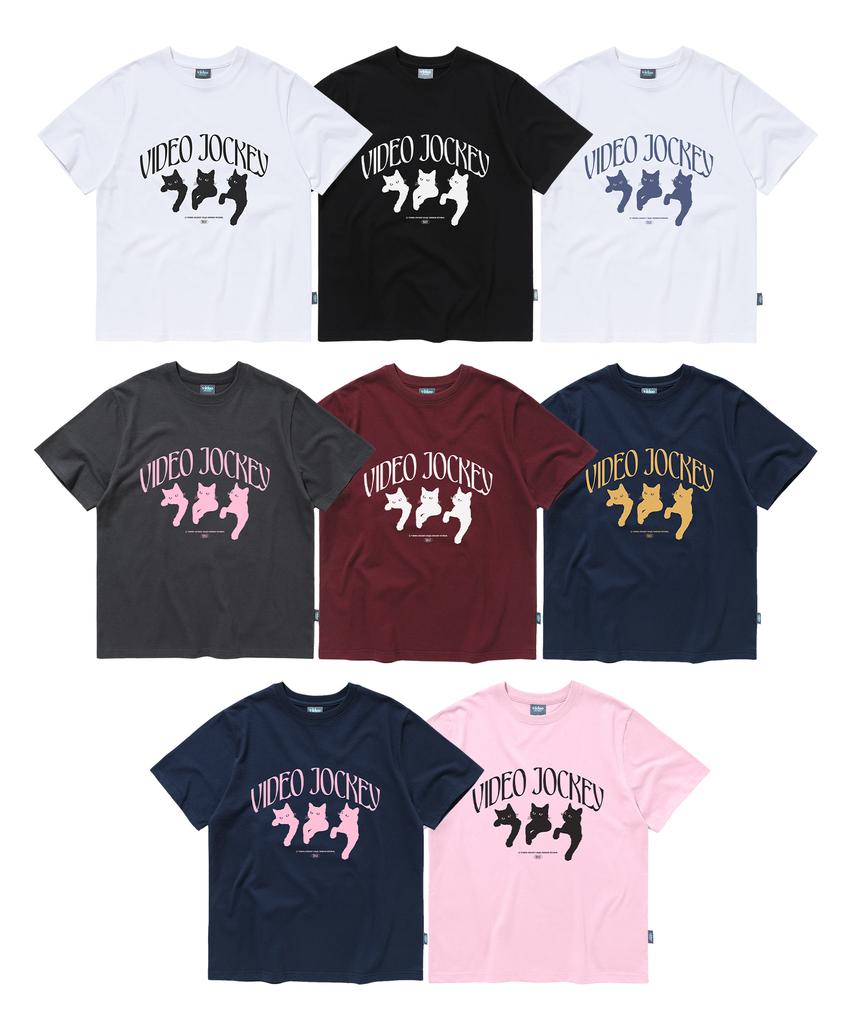 VIDEO JOCKEY Nyang Nyang Nyang T-Shirt [White]