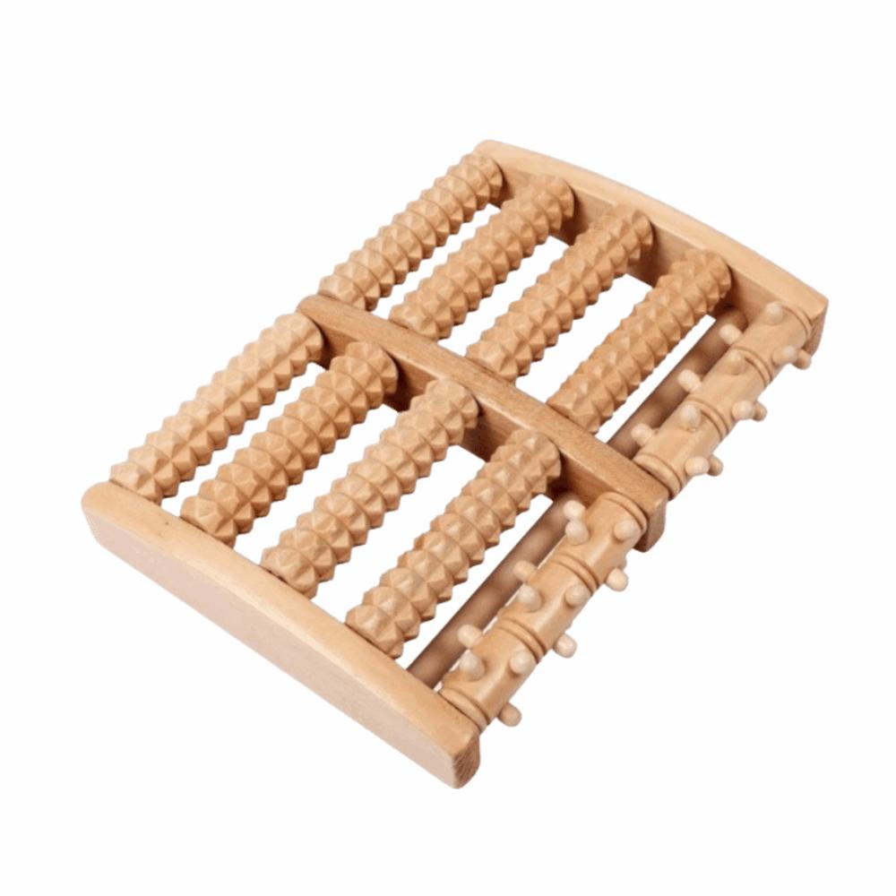 5/6 Row Foot Massage Roller Wood Acupressure Roller Foot Shiatsu Roller  Blood Circulation