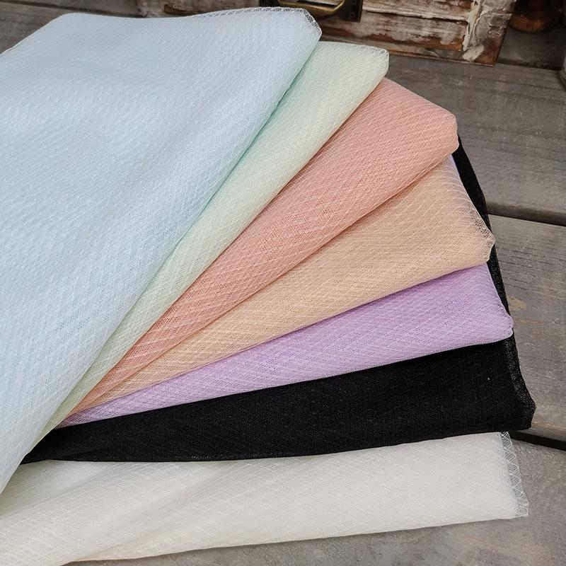 Nylon Jacquard Soft Mesh Fabric - Multi-Color Lightweight Grid for Women's Apparel