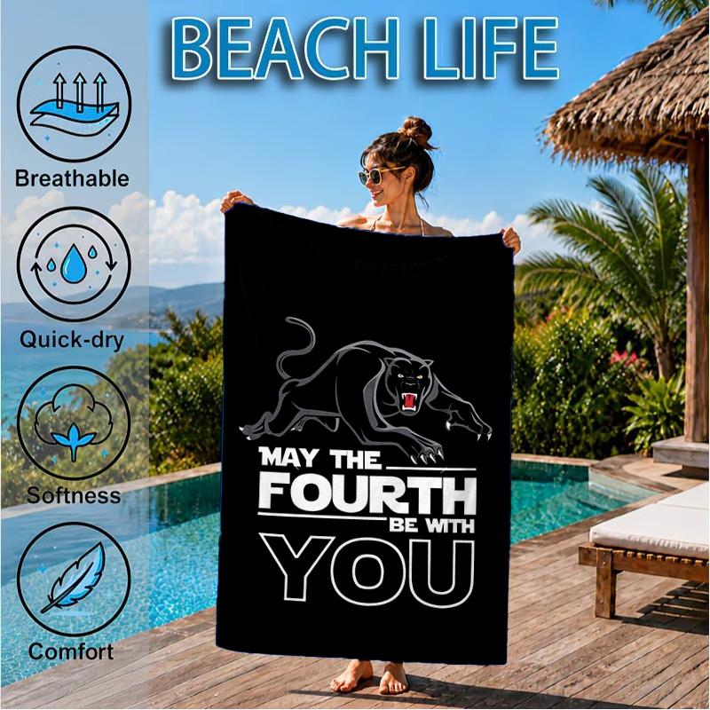 Panther Panthers Spirit Beach Towel, Quick-drying, Easy to Care for, Suitable for Both Fitness and Beach Vacations,Sports Essential