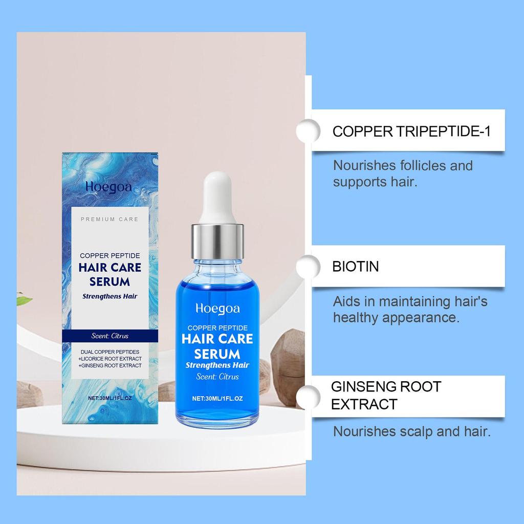 Copper Peptide Hair Growth Serum Promote Regrowth Repair Damage Scalp Massage Thicken Hair Nourish Smooth Anti Loss Hair Essence
