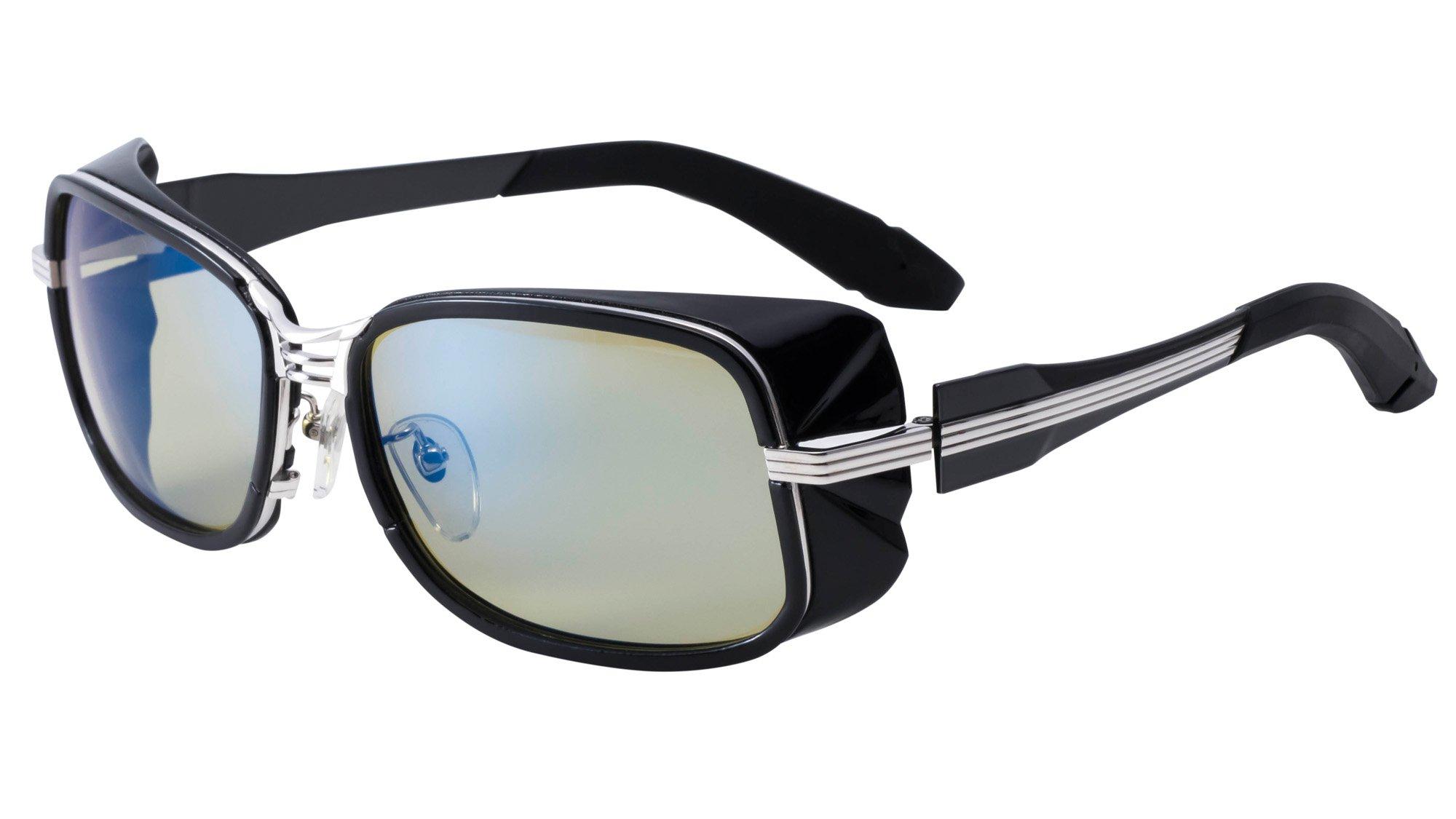 

Zeque Polarized Sunglasses Leman Black Silver EASE BLUE MIRROR F-1522 & GREEN/