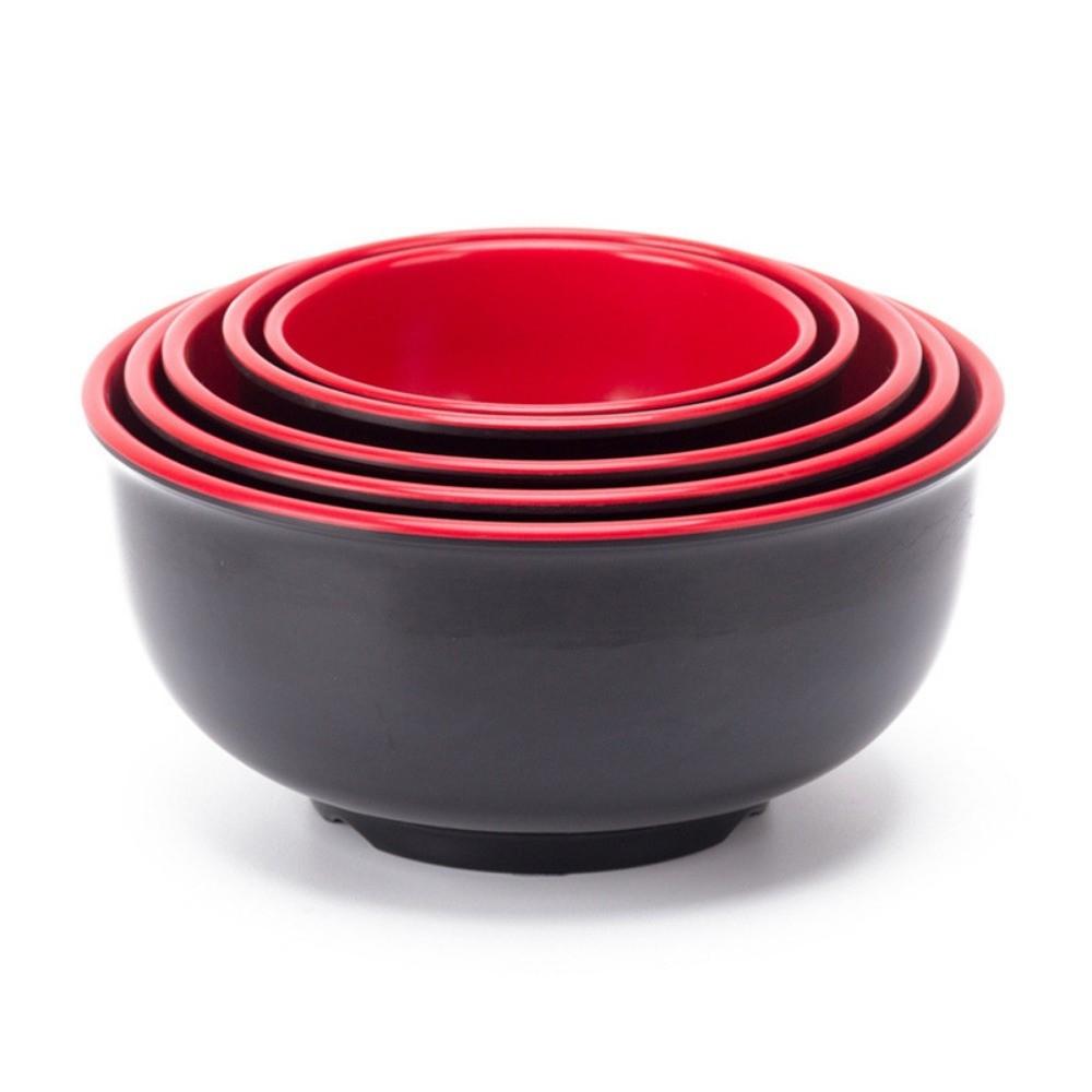Japanese Style Melamine Bowls Black Red Salad Bowls New Food Containers  Tableware