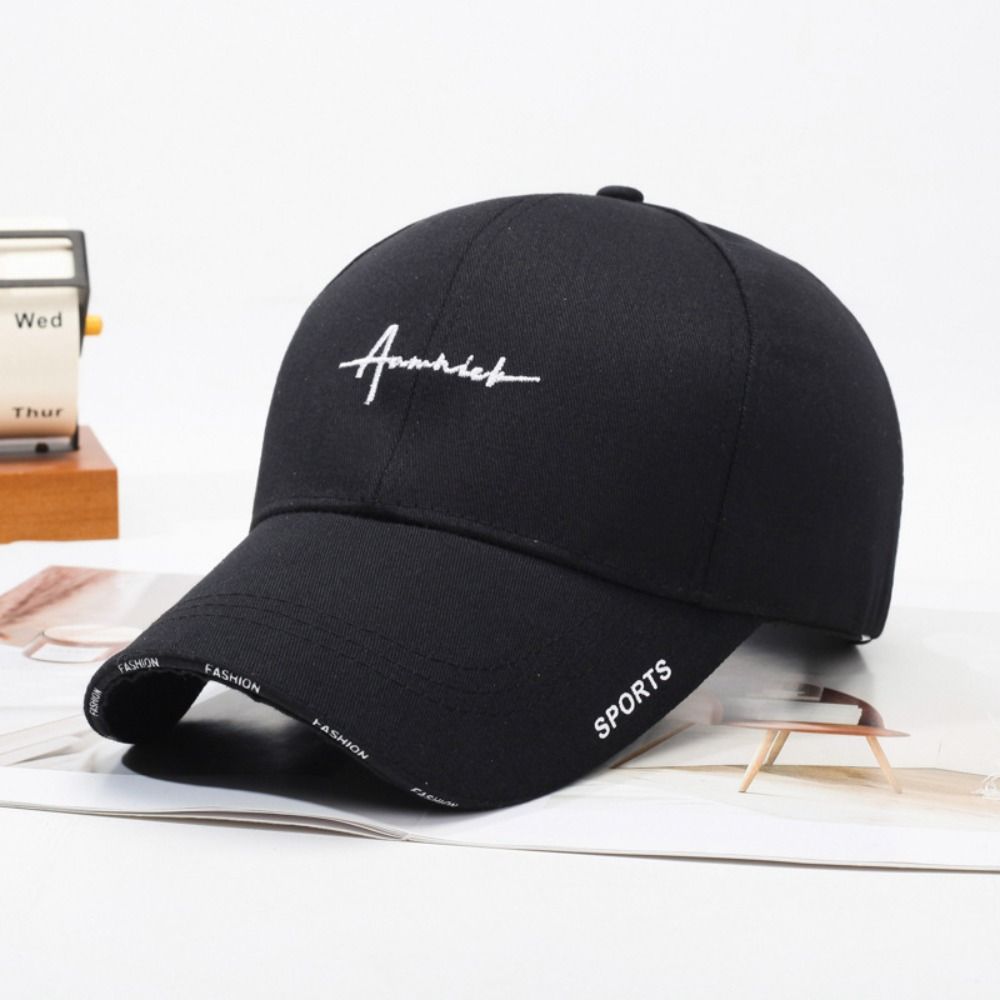 Korean Letter Baseball Hat Adjustable Sunscreen Peaked Cap Retro Embroidered Baseball Cap  Outdoor