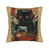 Cat Ramen Anime Kawaii Cat Pillow Case Square Pillow Cover For Chair Sofa Home Decor Kawaii Pillowcases