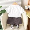 2025 Boys' Cartoon Short-Sleeve Street Style Two-Piece Summer Set